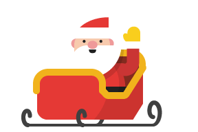 Santa waving on a sleigh